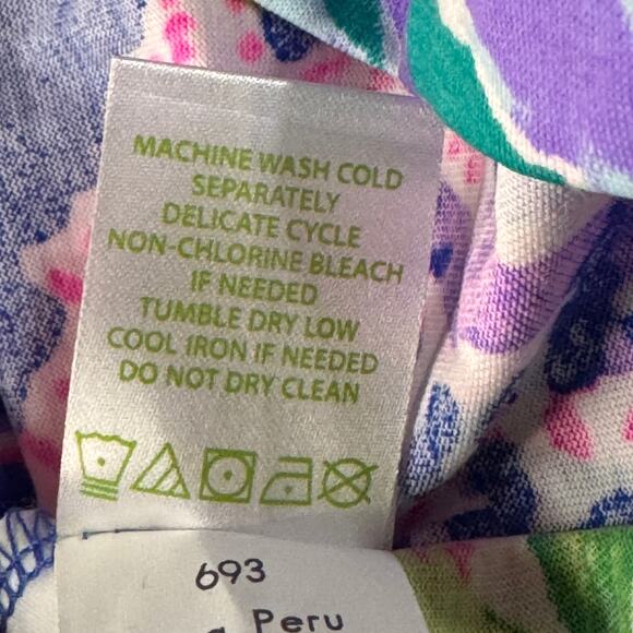 Lilly Pulitzer X-Small Erin Mini Dress Floral V-Neck Stretch Lightweight Multi - Picture 9 of 9